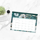 Cambridge 2027 Desk Pad - 17" H x 22" W - Teal Garden - Bilingual-Bilingual