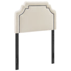 Modway Magnolia Stain-Resistant Performance Velvet Twin Size Headboard - Alabaster/Cadet Blue-Stain-Resistant Performance Velvet Upholstery