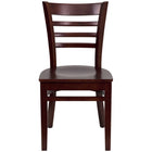 Flash Furniture HERCULES Series Ladder Back Mahogany Wood Restaurant Chair - 2 Pack-Solid European Beech Hardwood Construction