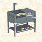 PawHut Wooden Tortoise House with Shelf, Lamp, Frame and Tray - Dark Grey-Support frame FOR adding heating lamp