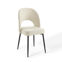 Modway Rouse Upholstered Fabric Dining Side Chair - Black/Beige-Dining Room Side Chair