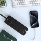 ShoppingAll Huntkey Surge Protector Power Strip with 6 Outlets and 2 USB Ports - 4' - Black - 2 Pack-Up to 1080 joules of surge protection helps defend electronics from voltage spikes, while the overload protection switch cuts power when the external load is too high