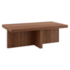 Hudson&Canal Elna 44"W Rectangular Coffee Table - Satin Walnut-A contemporary Scandinavian design for your living room, den, and more