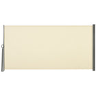 Outsunny Retractable Side Awning with Resistance to UV Rays & Wind - 118" x 63" - Cream White-Flexible side awnings for outdoor and indoor use
