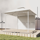 Outsunny 10 ft W x 10 ft L Patio Gazebo - Double Roof Outdoor Gazebo - Cream White-Powder-coated steel columns with supports provides stability and weather resistance