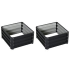 Outsunny Raised Garden Bed with Galvanized Steel Frame - 23.5" L x 23.5" W x 12" H - Grey - 2 Pack-Set of two galvanized metal steel planter box 