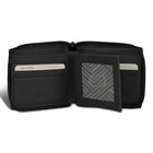 Champs Onyx Leather Zip Around Wallet - Black-RFID Lining