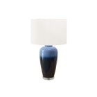 Monarch Specialties 29" H Contemporary Table Lamp - Blue Ceramic / Ivory / Cream Shade-This 29"h table lamp features a striking blue ceramic base paired with an elegant ivory fabric shade, making it a fashionable and trendy addition to contemporary living rooms, bedrooms, and home offices