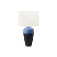 Monarch Specialties 29" H Contemporary Table Lamp - Blue Ceramic / Ivory / Cream Shade-This 29"h table lamp features a striking blue ceramic base paired with an elegant ivory fabric shade, making it a fashionable and trendy addition to contemporary living rooms, bedrooms, and home offices
