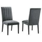 Modway Catalyst Performance Velvet Dining Side Chairs - Grey - Set of 2-Glam Deco Dining Chairs