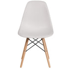 Flash Furniture Elon Series Plastic Chair with Wooden Legs - White-Polypropylene Molded Structure