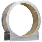 PawHut 36" Cat Wheel with Brake and Scratching Pads - Grey-Supportive design ensures smoother rotation for active cats 