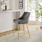 Modway Discern Performance Velvet Counter Stool - Gray-Performance Velvet Upholstery