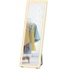 HOMCOM LED Standing Mirror with 3 Colour Lighting - 21" W x 64" H - Clear-Features a modern frameless design to enhance your room's aesthetic 