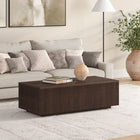 Hudson&Canal Reyes 48"W Rectangular Coffee Table - Alder Brown-Finished in wood-look antiqued alder brown