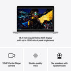 Apple 14" MacBook Pro - M4 Pro - 14 Core CPU - 1 TB SSD - 24 GB Unified Memory - Space Black - French-Brilliant Pro Display: The 14.2-inch liquid retina XDR display features 1600 nits peak brightness and up to 1000 nits sustained brightness, 1,000,000:1 contrast