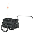 Aosom Bike Cargo Trailer - 88 lb Capacity - Black-Triple safety visibility details alert others from multiple directions
