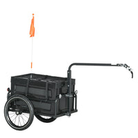 Aosom Bike Cargo Trailer - 88 lb Capacity - Black-Triple safety visibility details alert others from multiple directions
