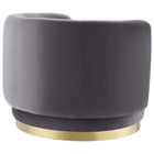 Modway Relish Performance Velvet Swivel Chair - Gold Grey-Gold Metal Swivel Base