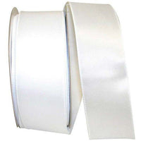 JAM Paper Single Face Satin Ribbon - 2 1/2" W x 50 yd. - White-Colour: White