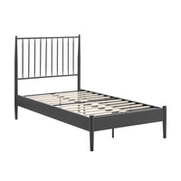 Modway Adair Spindle Metal Twin Platform Bed - Charcoal-Twin Size Platform Bed Frame
