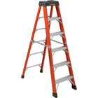 Featherlite 6800 AA Series 6' Industrial Extra Heavy-Duty Fiberglass Stepladder-Nominal Height: 6'
