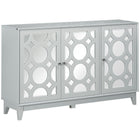 HOMCOM 47.2" L Mirrored Sideboard Buffet Cabinet - Gray-Three mirrored door fronts adds a sense of modern chic to this antique piece