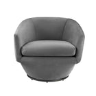 Modway Series Performance Velvet Fabric Swivel Chair - Grey-Weight Capacity: 330 lb