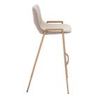 Zuo Desi Barstool - Beige/Gold - Set of 2-3 year limited warranty