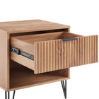 Manhattan Comfort DUMBO 20.07" Modern 1-Drawer Nightstand - Golden Brown-Stylish Splayed Gold Metal Legs Adding Seamless Fashion Design and Durability