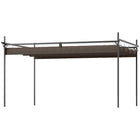 Outsunny Outdoor Gazebo, Retractable Pergola Canopy - 10' x 10' - Brown-Adjustable canopy slides for sunlight control and airflow enhancement 