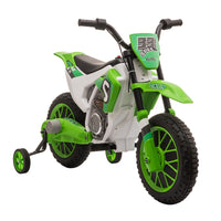 Aosom 12V Kids Electric Ride-On Dirt Bike - Green-Rechargeable 12V battery provides up to 45 minutes of playtime on electric Ride-On bike 