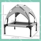 PawHut Elevated Cooling Dog Cot Bed with Canopy for Small and Medium Dogs - Light Grey-Includes travel bag for convenient portability and storage 