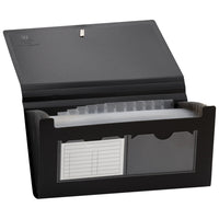 Winnable Poly Expanding File - 13-Pocket - Cheque - Black-Durable polypropylene for heavy-duty use