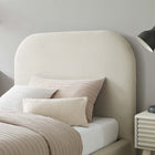 Modway Keynote Performance Velvet Curved Twin Platform Bed - Alabaster-MDF Frame