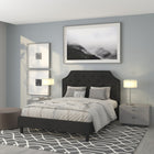 Flash Furniture Brighton Queen Size Tufted Upholstered Platform Bed - Black Fabric-Platform Bed