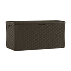 Suncast Extra Large Wicker Deck Box - 134 Gal. - Java-Durable, multi wall resin construction allows for year round use and easy maintenance.