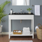 Modway Altura 36" Bathroom Vanity - White/Black-Integrated Ceramic Sink Basin
