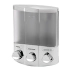 Better Living Euro Dispenser Trio - Satin Silver-Eliminates shower bottle clutter and container lifts off the wall for easy cleaning and re-filling