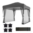 Outsunny 10 ft W x 10 ft L Pop Up Canopy Central Lock Outdoor Screen Party Tent-Pop-up design with a one-push central lock for tool-free setup