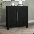 Hudson&Canal Chabot 28"W Accent Cabinet - Black Grain-Crafted of sturdy MDF materials in a black grain finish