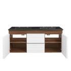 Modway Render 48" Wall-Mount Bathroom Vanity - White/Walnut/Black-7
