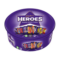 Cadbury UK Heroes Tub of Chocolates and Toffees-The brightly wrapped Cadbury Roses chocolates, in distinctive blue packs, has been a traditional favourite in assortments and boxed chocolates.