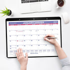 AT-A-GLANCE 2027 Monthly Wall Calendar - 11" H x 8-1/4" W - Bilingual-Vinyl pocket-style closure allows for easy removal and better protection of pages and is three-hole punched for binder use and/or hanging