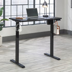 Sauder Miscellaneous Office Adjustable Height Desk - Black-Charging device for smartphones includes two USB ports for cable charging of mobile devices. one type A and one type C