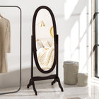 HOMCOM Full Length Mirror - 18.9" W x 57.9" H - Brown-MDF frame is solid and durable for a mainstay in your home furniture 