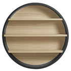 Modway Romy 47" Round Wall Book Shelf - Black/Natural-Wall Mounted Design
