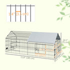 PawHut 73" Small Animal Cage with Roof - Light Grey-Covered with a shade roof to prevent the UV 