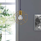 Modway Pique Metal Ceiling Fixture - Gold-Geometric Steel Metal Pendant Light