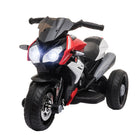 Qaba 6V Kids Electric 3-Wheel Motorcycle with Music and Headlights - Red-Working headlights, horn and music for a realistic experience 
